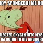 Mr. Krabs You Don't Say | AHOY SPONGEBOI ME BOB! I INJECTED OXYGEN INTO MYSELF AND IM GOING TO DIE ARGRGRGRG! | image tagged in mr krabs you don't say | made w/ Imgflip meme maker