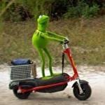 Kermit riding scooter by Ghostmemer meme
