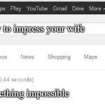 Did you mean Google | How to impress your wife; Something impossible | image tagged in did you mean google | made w/ Imgflip meme maker