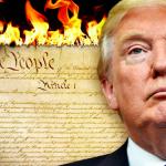 Trump and Republicans Burning the Constitution meme