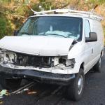 white van crash