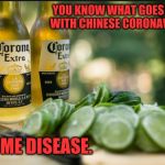 Lime and Corona Virus | YOU KNOW WHAT GOES GREAT WITH CHINESE CORONAVIRUS? LYME DISEASE. | image tagged in lime and corona virus | made w/ Imgflip meme maker