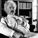 Mark Twain - white suit