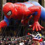 spiderman floats in parade