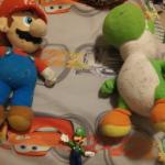 Mario and Yoshi Above Small Luigi