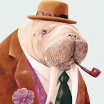 Walrus smoking pipe