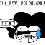 Pelo | ME ACCIDENTALLY WALKING INTO FURRY CON; BEGONE | image tagged in pelo | made w/ Imgflip meme maker