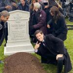 Grant Gustin Next To Oliver Queen's Grave meme