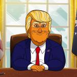 Cartoon President Trump - Oval Office