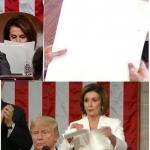 Nancy Pelosi rips paper