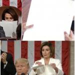 Pelosi rips up Trump state of the union meme