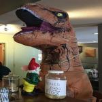 Dinosaur at a bar