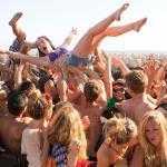 Women Crowd Surfing