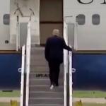 Donald Trump boards Air Force One with toilet tissue stuck to sh