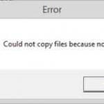 Could not copy files because no