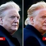 Trump bad face day real vs. fake meme