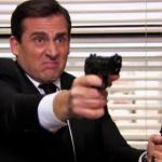 Michael Scott with gun