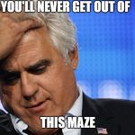 Jay Leno Facepalm | YOU'LL NEVER GET OUT OF; THIS MAZE | image tagged in jay leno facepalm | made w/ Imgflip meme maker