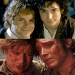 Sam and Frodo Before and After Mt Doom meme