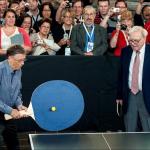 Bill Gates Giant table tennis paddle