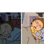 Morty waking up meme