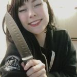 Woman with a knife | LOVE ME; OR ELSE | image tagged in woman with a knife | made w/ Imgflip meme maker