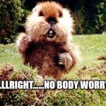 Caddyshack Gopher | IIIIII'M ALLLRIGHT......NO BODY WORRY BOUT ME | image tagged in caddyshack gopher | made w/ Imgflip meme maker