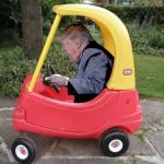 Baby Trump in his Kiddie Car - Daytona watch out!