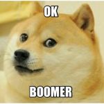 Ok boomer | *Me playing doge 2048*
Teacher: Stop playing doggy 2048 | image tagged in ok boomer | made w/ Imgflip meme maker