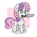 Sweetie Belle with a knife