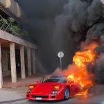 Ferrari on fire