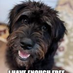 Dog kisses | NO FIGHTING, LADIES. I HAVE ENOUGH FREE
KISSES FOR EVERYONE! | image tagged in cute black dog,zeppelin,kisses,ladies man,dog,smiling dog | made w/ Imgflip meme maker