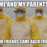 virus_cleaning | ME AND MY PARENTS; WHEN OUR FRIENDS CAME BACK FROM CHINA | image tagged in virus_cleaning | made w/ Imgflip meme maker