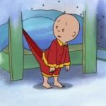 Caillou stuck in bed leg