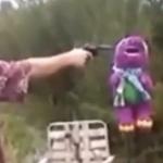 Person Shooting Barney