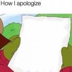 How I apologize