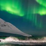 Iceland Surfer Northern Lights