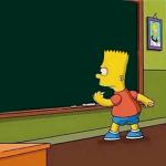 Bart Simpson writing on chalkboard