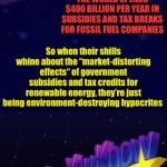Fossil fuel hypocrisy meme