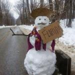 Florida Hitchhiking Snowman