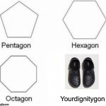 See those holes? That’s where the dignity leaks out. | Yourdignitygon | image tagged in pentagon,crocs,dignity,seriously who reads these anyway | made w/ Imgflip meme maker