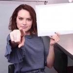 WOMAN POINTING HOLDING BLANK SIGN meme