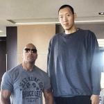 Dwayne the Rock and Sun the tall guy