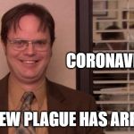 Plague Has Arrived | CORONAVIRUS? THE NEW PLAGUE HAS ARRIVED! | image tagged in plague has arrived | made w/ Imgflip meme maker