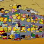 Crowded Simpsons classroom meme