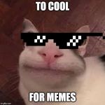 Alien Cat | TO COOL; FOR MEMES | image tagged in alien cat | made w/ Imgflip meme maker