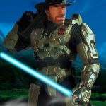Jedi Master Chief Chuck Norris Prime | WHEN YOU EAT THE POWDERED DONUTS; AT THE PUBLIC GYM | image tagged in jedi master chief chuck norris prime | made w/ Imgflip meme maker