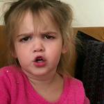 Cute little girl angry