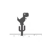 chrome dino penetrated by cactus