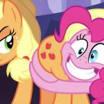 Pinkie pie hugs Applejack’s Ass